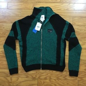 Adidas Track Top Jacket Sub Green and Black Small